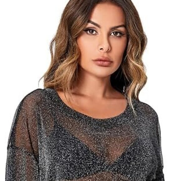 WDIRARA Women's Glitter Tee - Picture 1 of 4